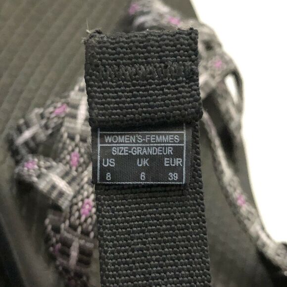 Chaco Women Grey Pink Aztec Z Cloud X2 Sandal Toe Loop Strappy Hiking Shoe 8 - Picture 8 of 11